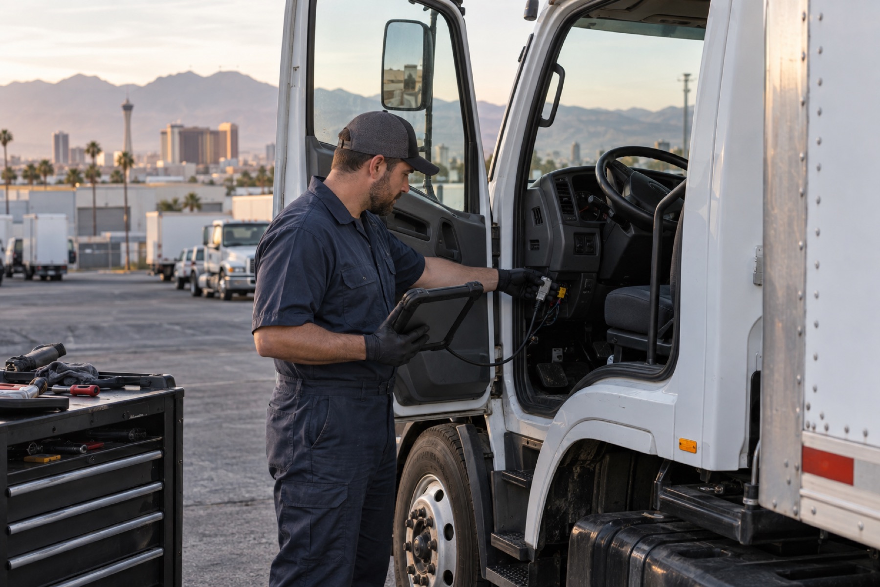 Mock photo: truck diagnostics